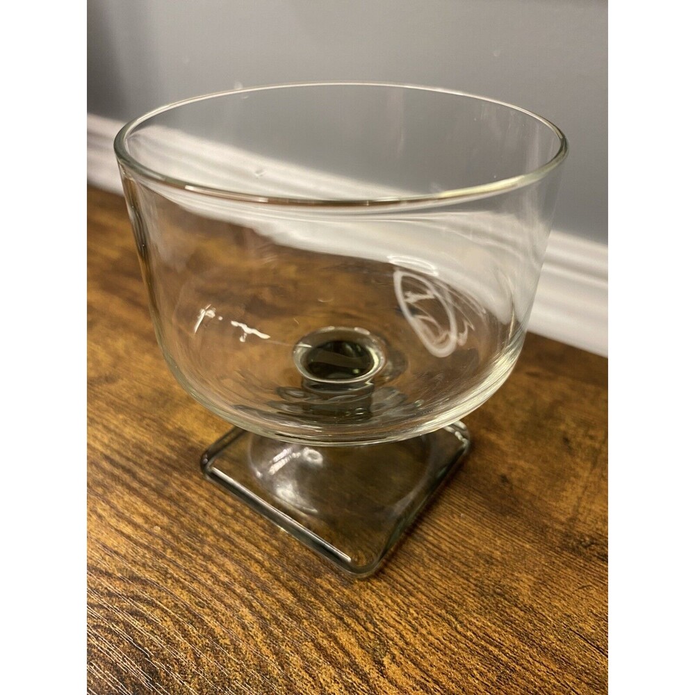 Vintage Federal Glass Nordic Midnight Smoke Champagne Sherbet Glasses Set Of 3